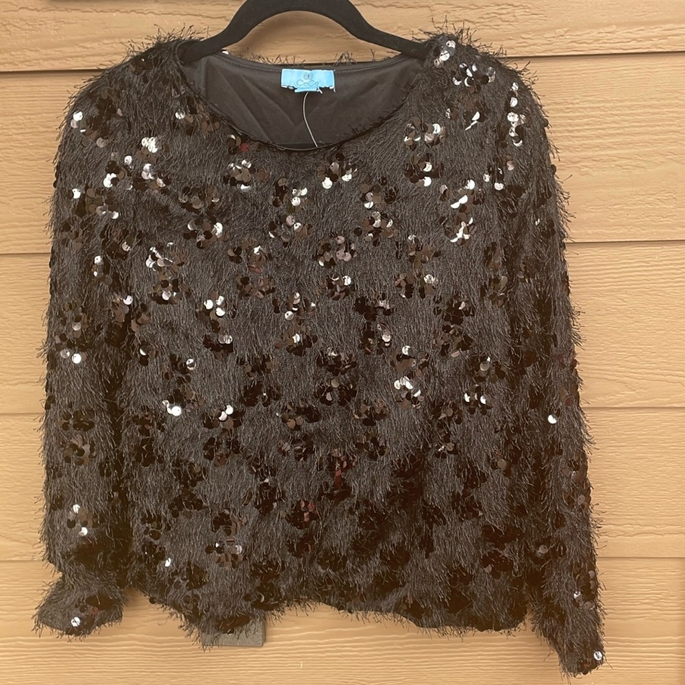 NWT CeCe eyelash sequined fully lined top